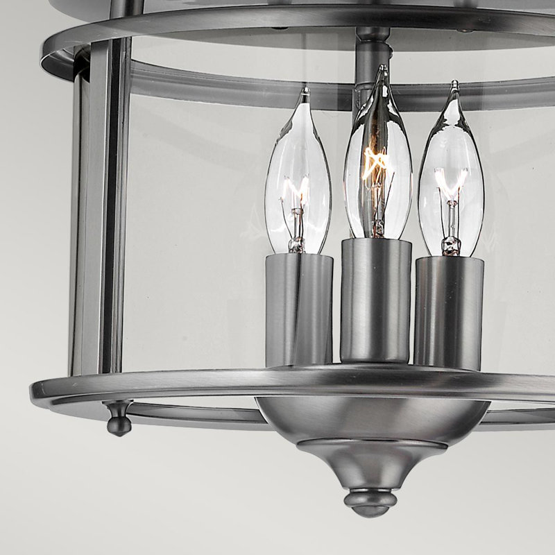 Barwood Glass Flush Mount, Pewter