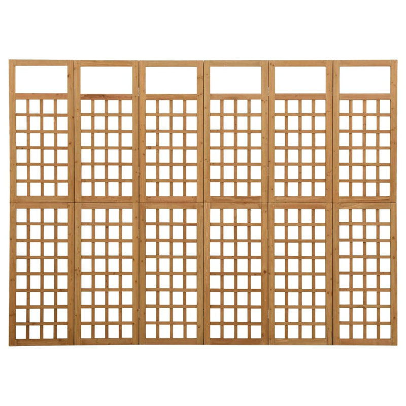 Merritt Solid Wood Folding Room Divider, 6, Brown