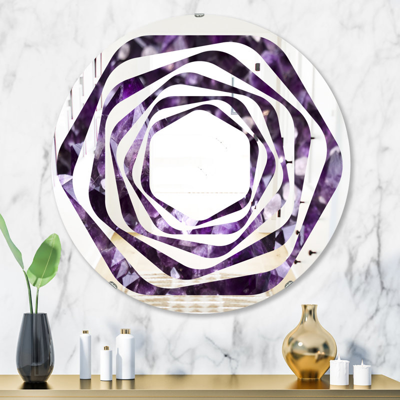Miroir mural Amethyst Geode Whirl, H 31,5 po x l po
