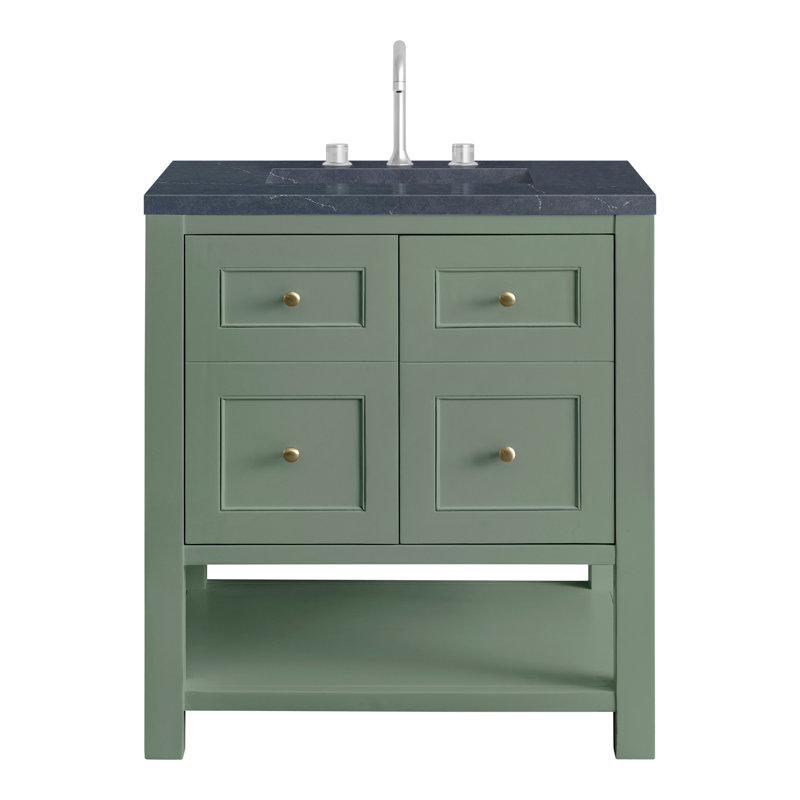 Breckenridge 30'' W Single Vanity, Charcoal Soapstone, Smokey Celadon, 8" Widespread