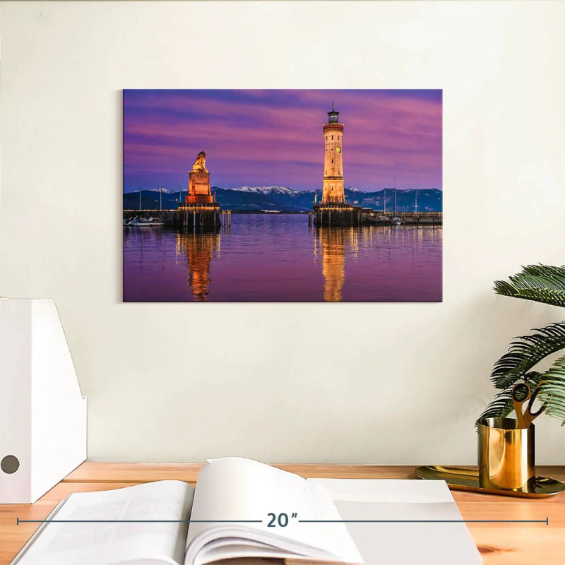 Lion bavarois et phare de Lindau, H 8 po x l 12 po
