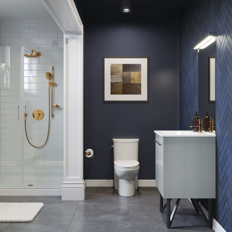 Voltaire 48" x 36" Acrylic White, Single-Threshold, Center Drain, Shower Base, White, Center