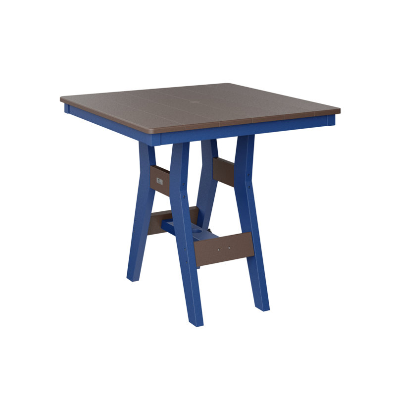 Harbor Outdoor Square Dining Table, Chocolate Brown, 30.37" H x 33" W x 33" D, Pacific Blue