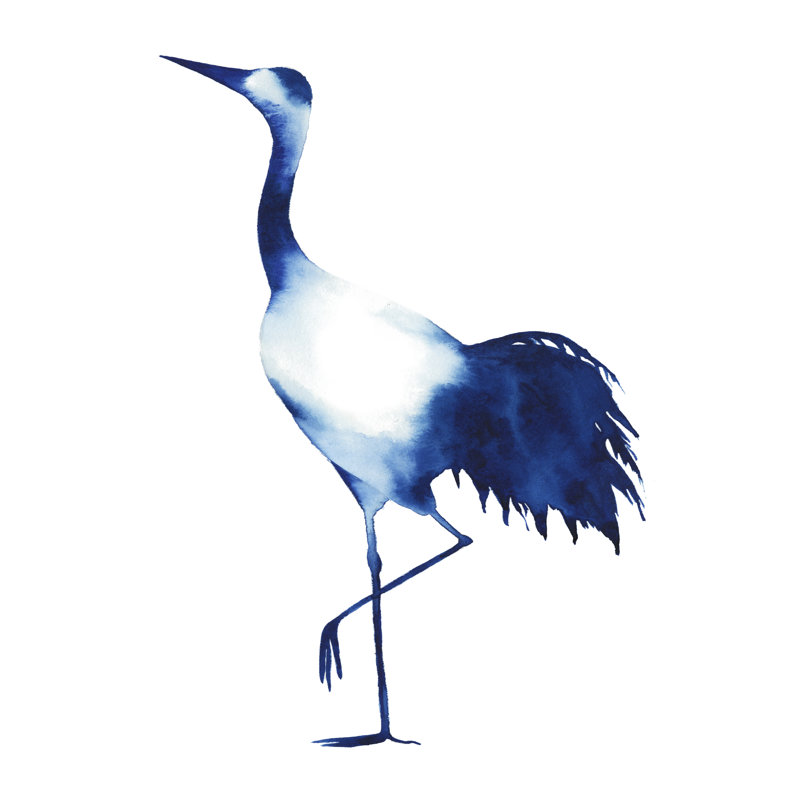 «Ink Drop Crane II», peinture sur toile, H 36 po x l 24 po