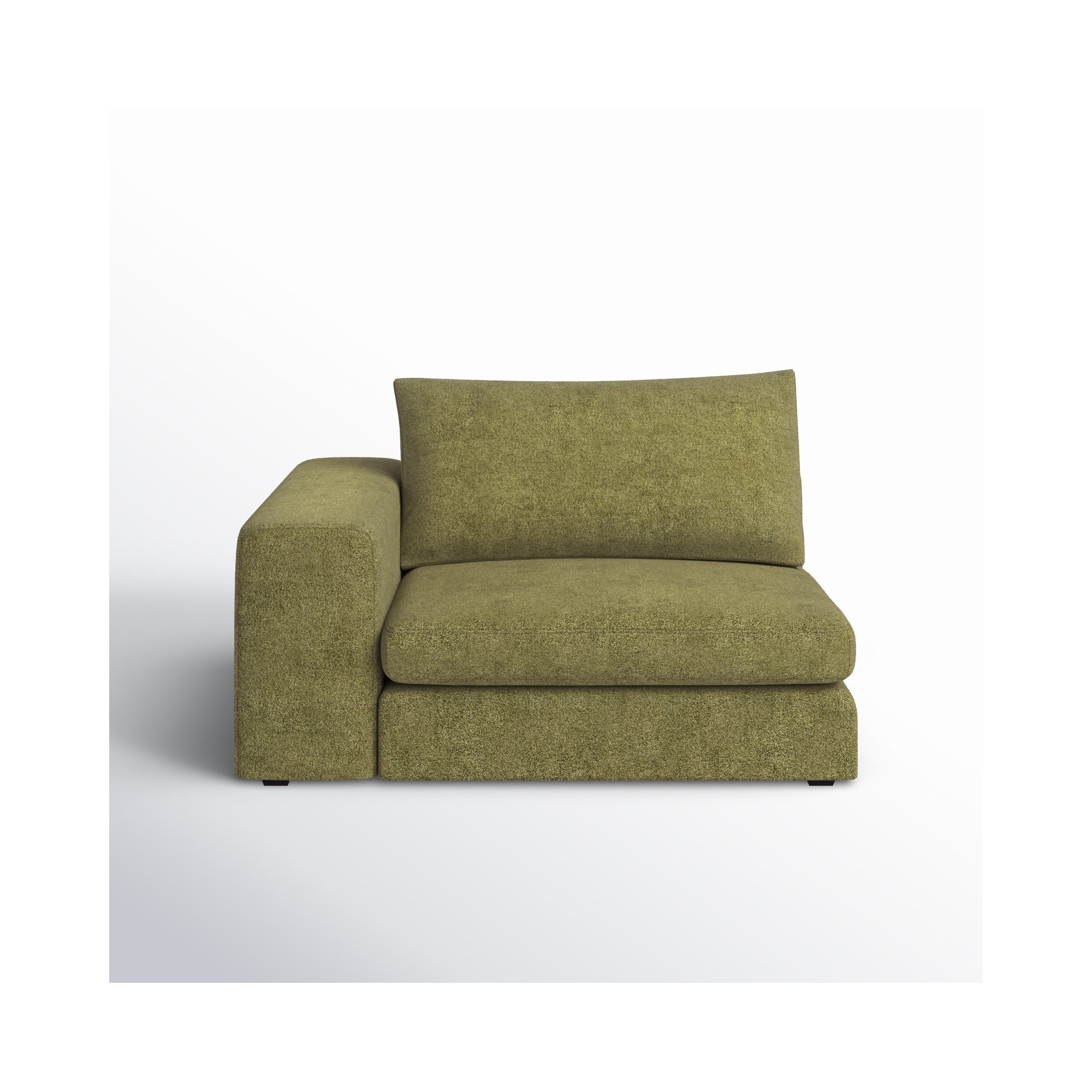 Ojai 50" Wide One Arm Chair, Green Chenille