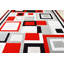 Tapis rouge / gris Ajmer-812758074