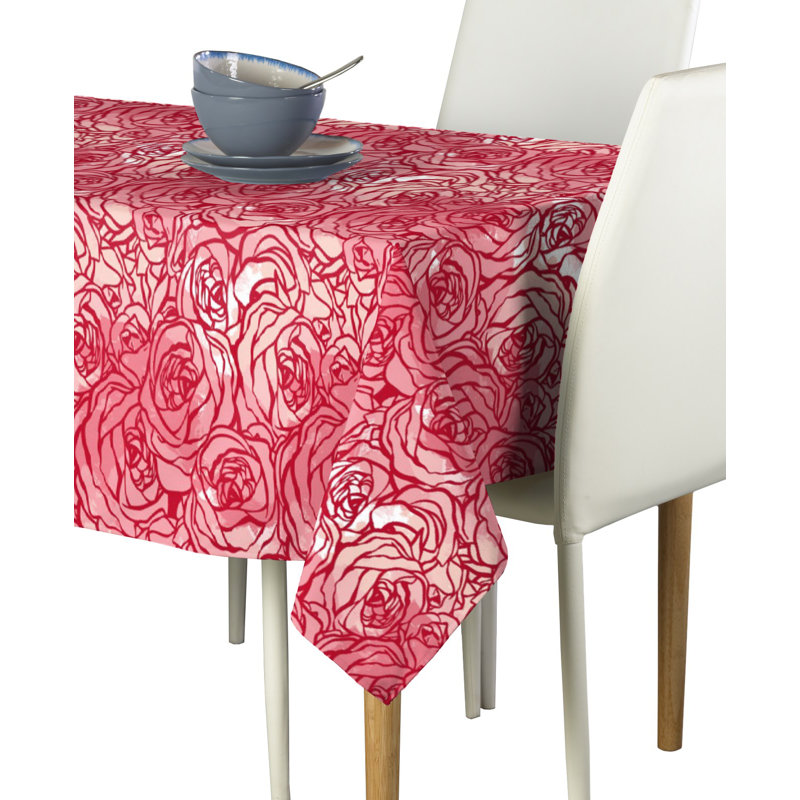 Loranger Hand Drawn Roses Milliken Signature Tablecloth, 84" L x 60" W