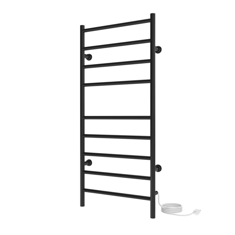 Chauffe-serviettes électrique mural 18 po x 40 po Kontour Linear - noir mat, à brancher , H 40 po x l 18 po x P 4 po