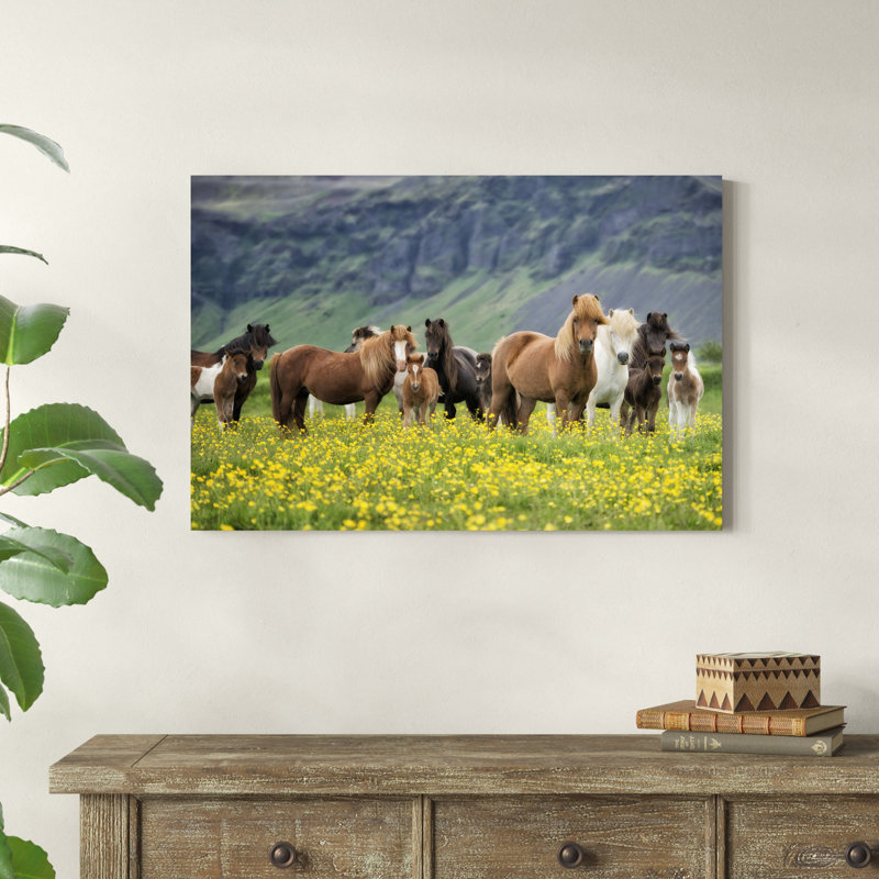 Chevaux Islandais VII, H 24 po x l 36 po x P 1 po