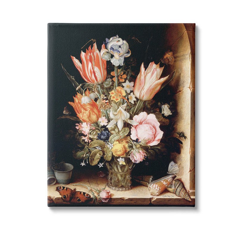 "Classic Bouquet Still Life", art mural sur toile par Stellar Design Studio, H 20 po x l 16 po
