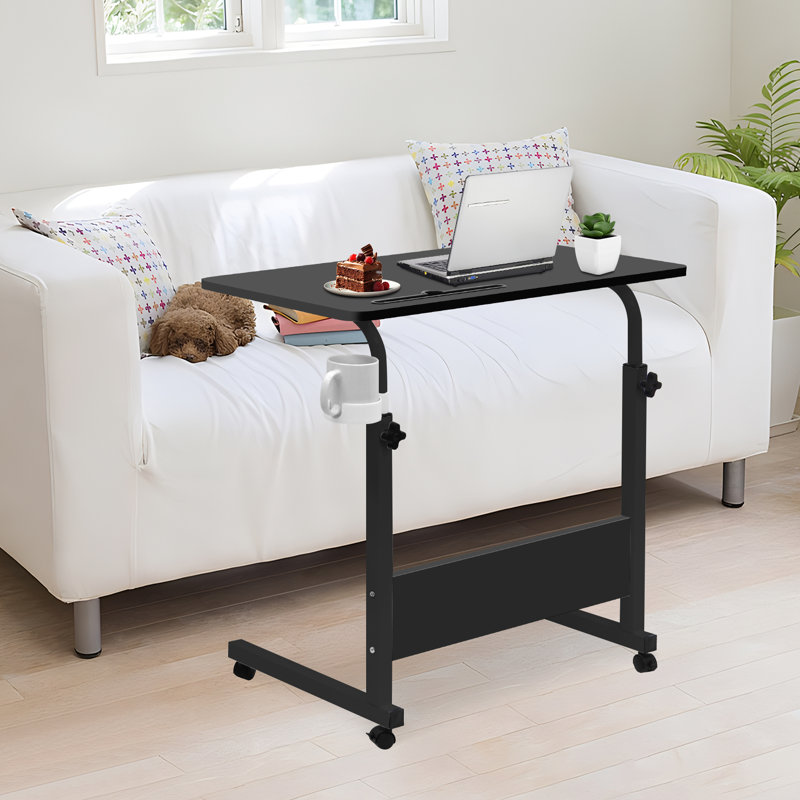 Adjustable Height Computer Desk, 69cm H x 80cm W x 40cm D, Black