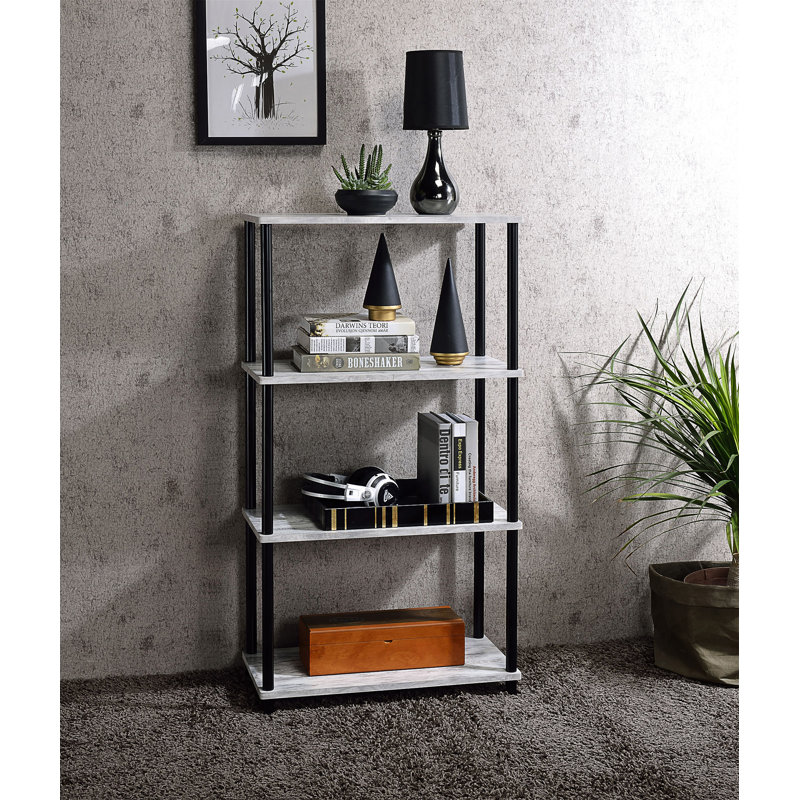 Nypho 4-Tier Industrial Bookshelf With Open Display Shelves And Durable Composite Wood Construction.