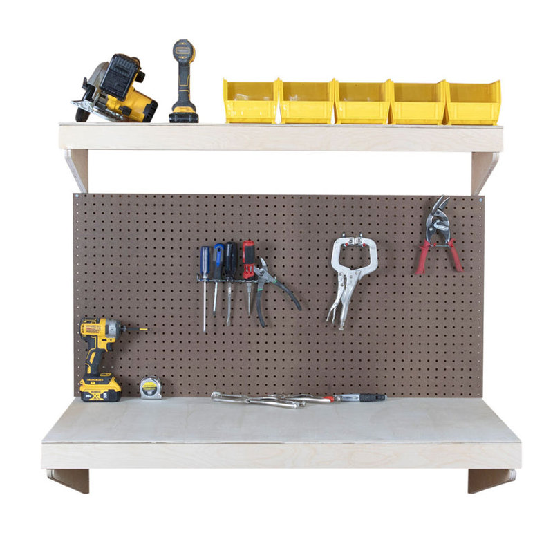 Workbench with Pegboard and Accessories, Unfinished (24" x 48")