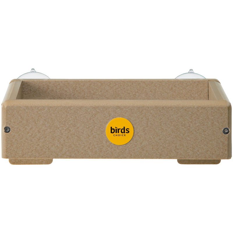 Window Tray Bird Feeder, 2H x 10W x 11D, Beige