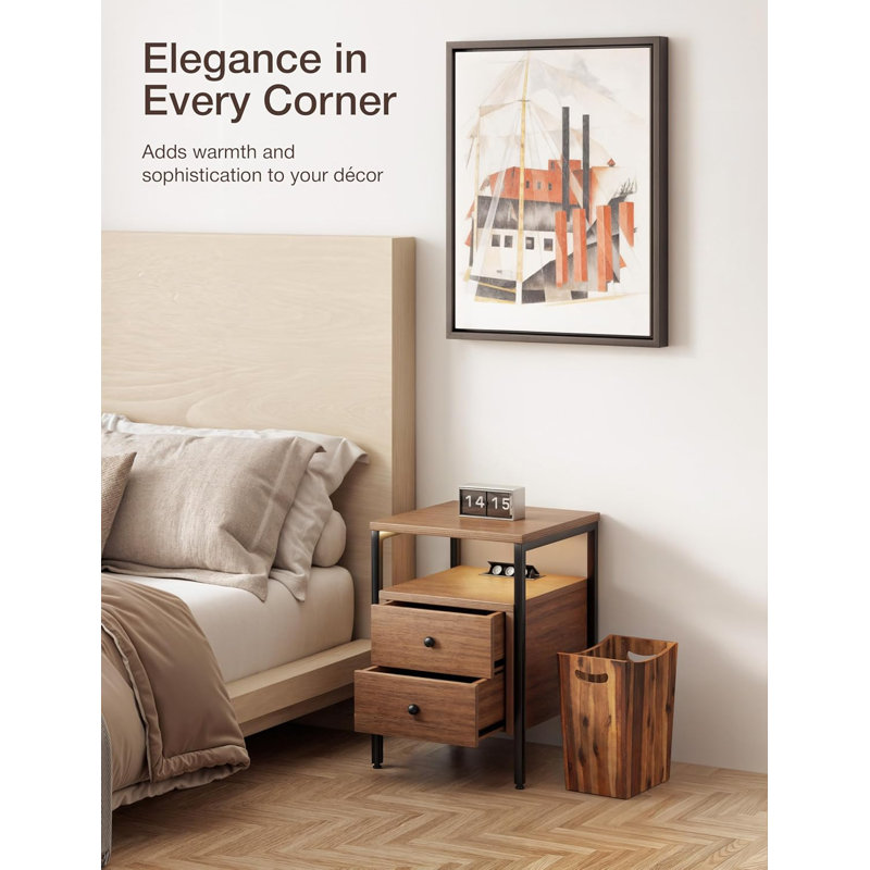 Solid Acacia Wood Decorative Waste Basket With Handles (2 Gallon) - Versatile Trash Can  for Home, Office, Bedroom & Bath