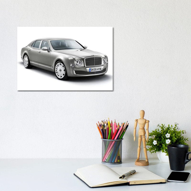 Bentley Mulsanne Grey - Wrapped Canvas Print, 20.32 cm H x 30.48 cm W