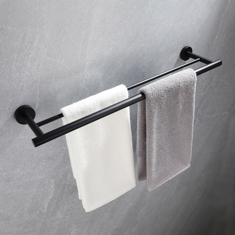 5 Pack Bathroom Towel Rack Set Wall Mount, Black