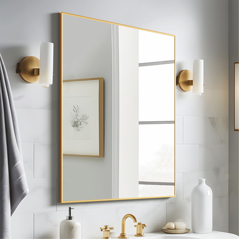 Beshore Modern & Contemporary Accent Wall Mirror, Black, 38" x 26"