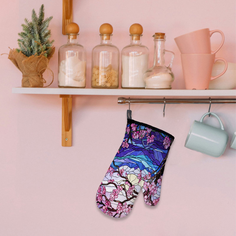 Colorful Pane Oven Mitt Cotton Twill