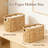 Wicker Toilet Paper Holder Stand With Handles, Natural Water Hyacinth Bathroom Storage Basket Organizes & Holds Up To 6 Rolls, Rustic Decor For Home