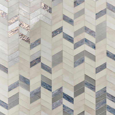 Pride 17" x 17" Glass Herringbone Mosaic Tile