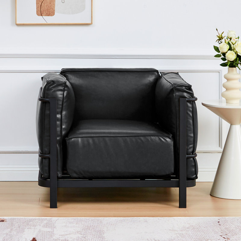 Fauteuil en similicuir, Noir