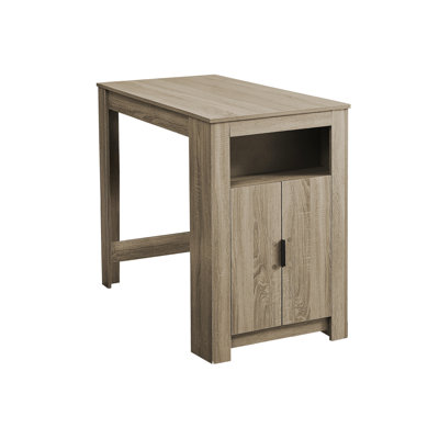 Contemporary 48" Rectangular Dining Table, Taupe Brown Laminate, Counter Height With Storage, Small Kitchen