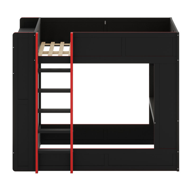 Gaming Bunk Bed with Integrated Study Desk, LED Lighting System, and Built-in Charging Station