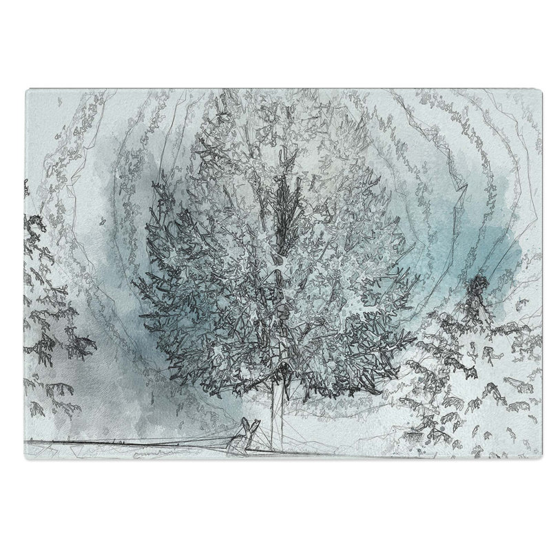 Glass Hare in A Winter Forest in Abstract Chopping Board, 28.5 cm W x 20 cm L