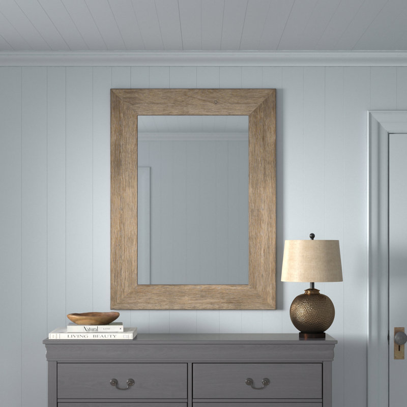 Miroir décoratif traditionnel Blondsville, H 40 po x l 30 po, Brun