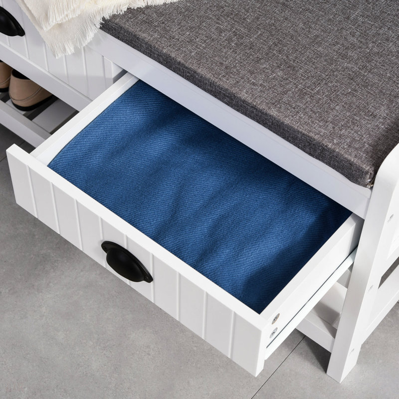 Banc d'entrée 3 en 1 avec portemanteau, Blanc
