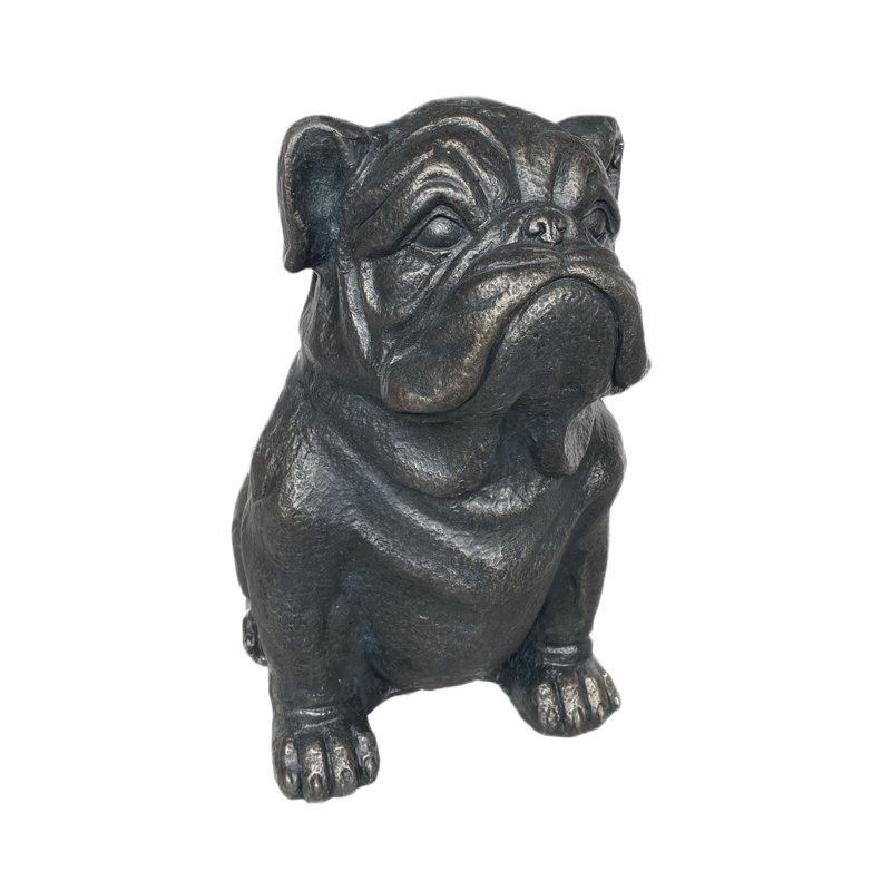 Statue d'extérieur 16 po en polyrésine noire pour chien