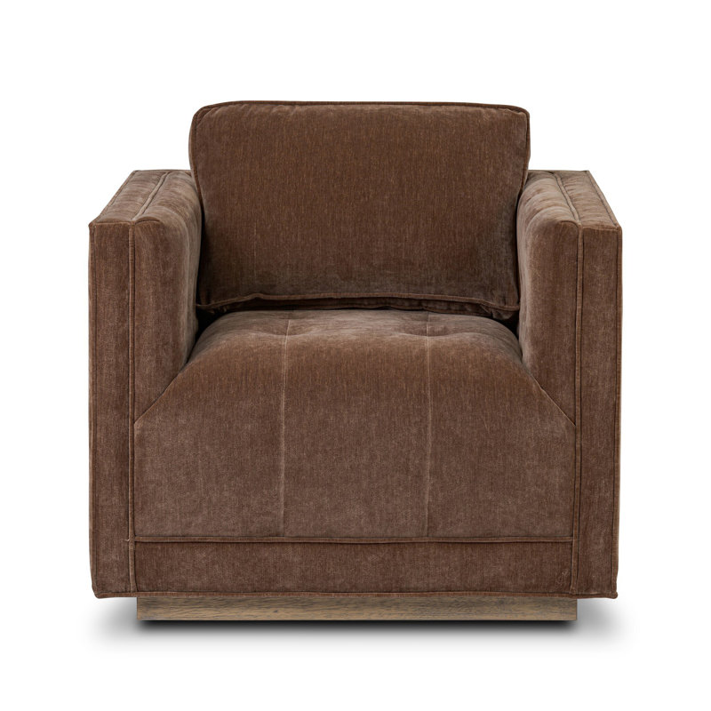 Kiera Swivel Chair-Amici Tobacco, Whitewash, Amici Tobacco Polyester