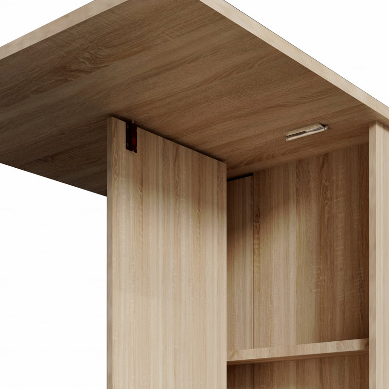 Table de salle à manger pliante, table de salle à manger polyvalente avec 2 roulettes et 2 supports de rangement