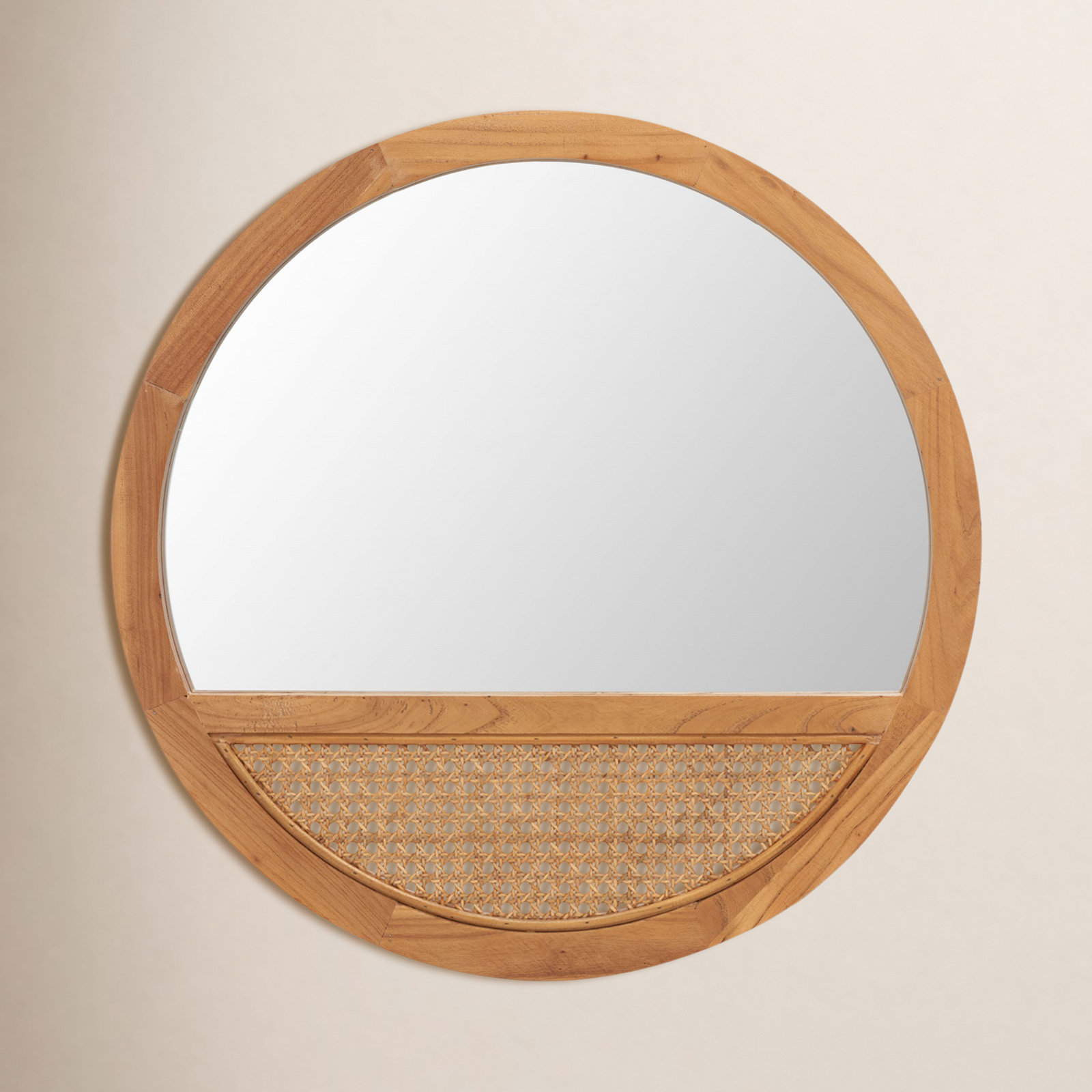Ernesto 24" Accent Mirror, 23.50" x 23.50", Brown