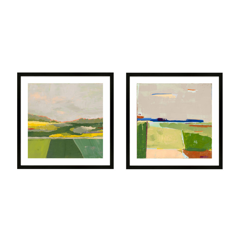 The Berkshires 1 & 2 Print by Andrea Stokes, 36" H x 72" W x 1.25" D, Black Framed Paper