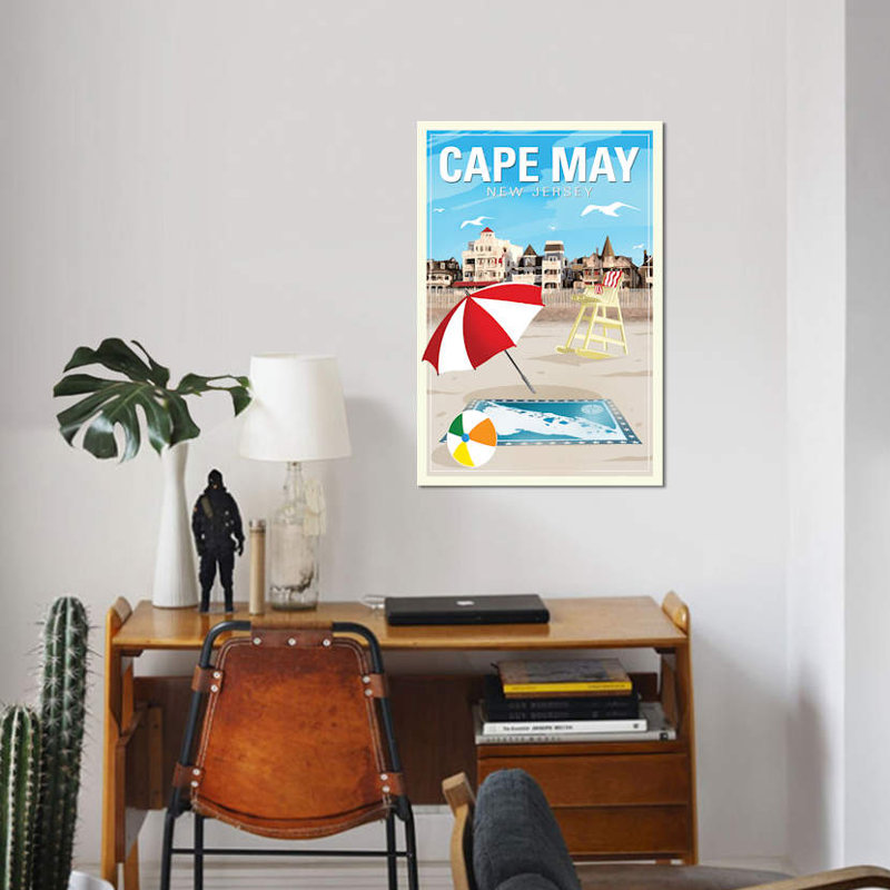 Cape May - Impression sur toile, H 40 po x l 26 po x P 1,5 po, Toile tendue, Pas de tapis