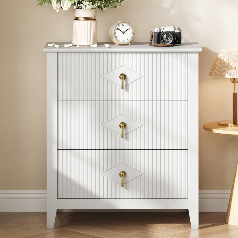 3Drawer Flute Dress Black, White