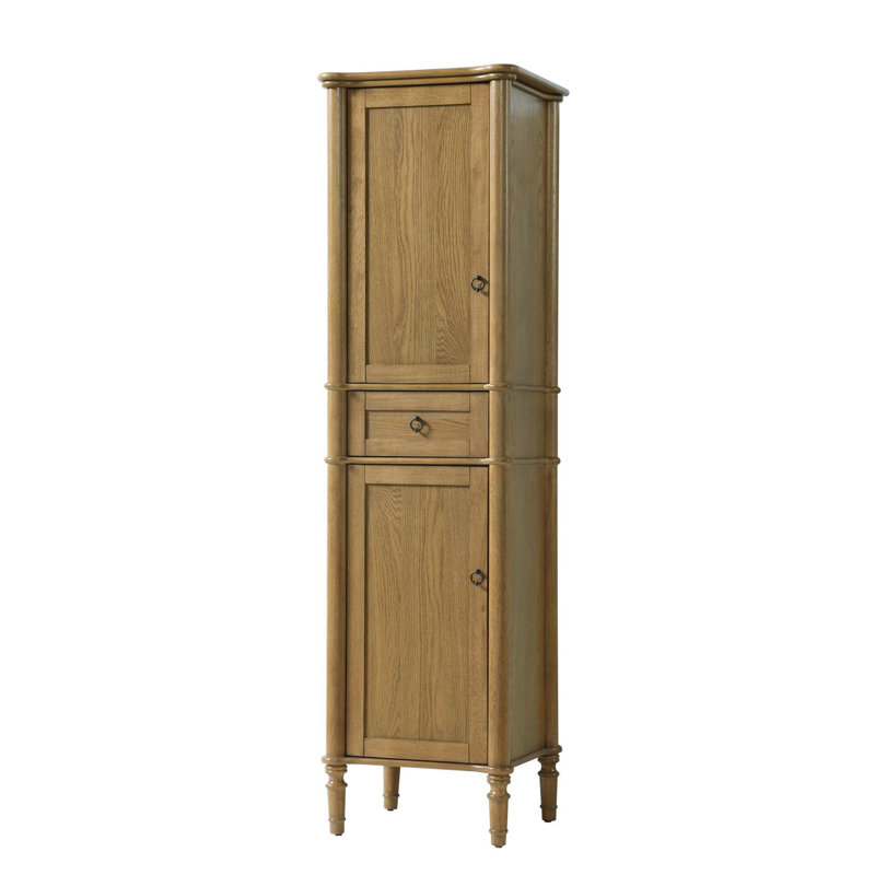 Armoire de rangement pour salle de bain 20 pouces en teck miel, H 72 po x l 20 po x P 18 po, Miel et teck