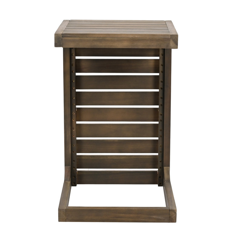 Table fonctionnelle et grise en bois