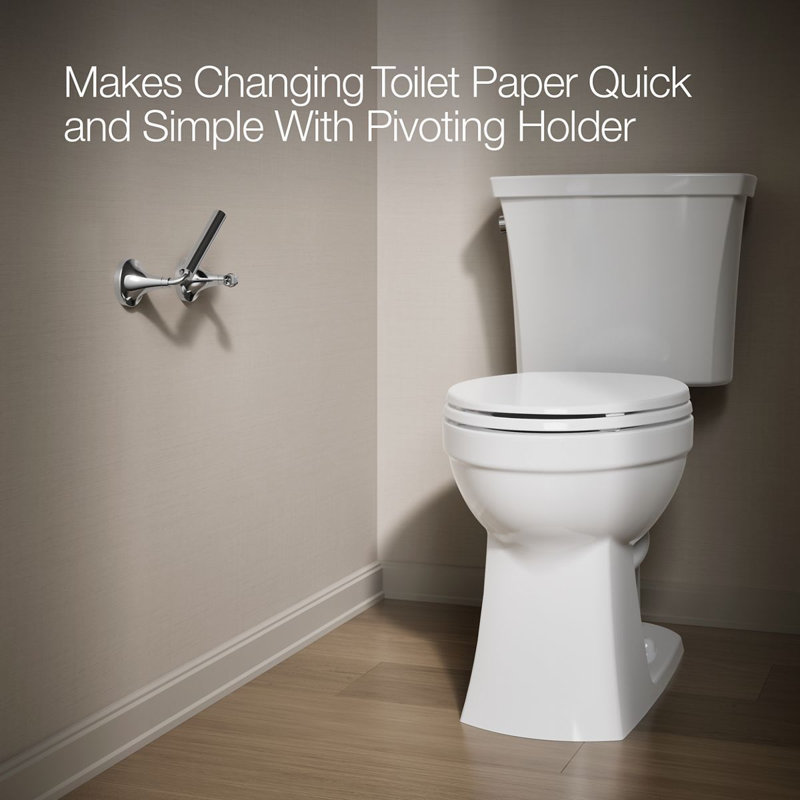 Tone Pivoting Toilet Paper Holder, Polished Chrome