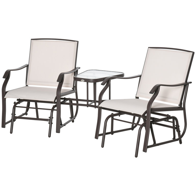 Fauteuils coulissants d'extérieur avec table basse Outsunny