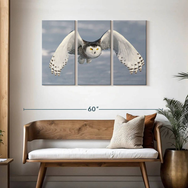 Brampt Owl In Winter, 28" H x 45" W
