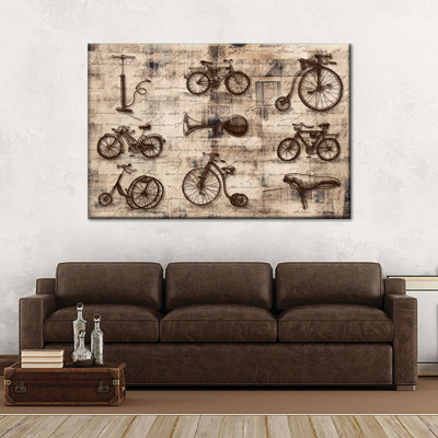 Vélo rétro sur toile rétro