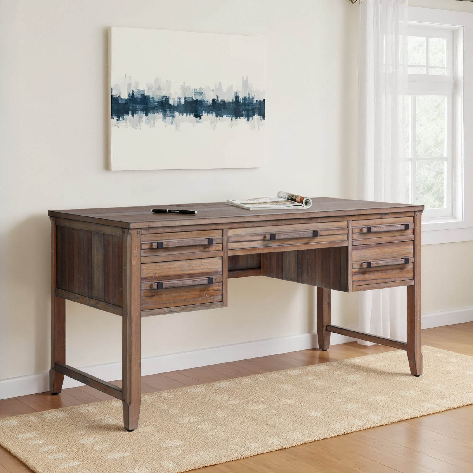 Sumi Writing Desk, Weathered Gray