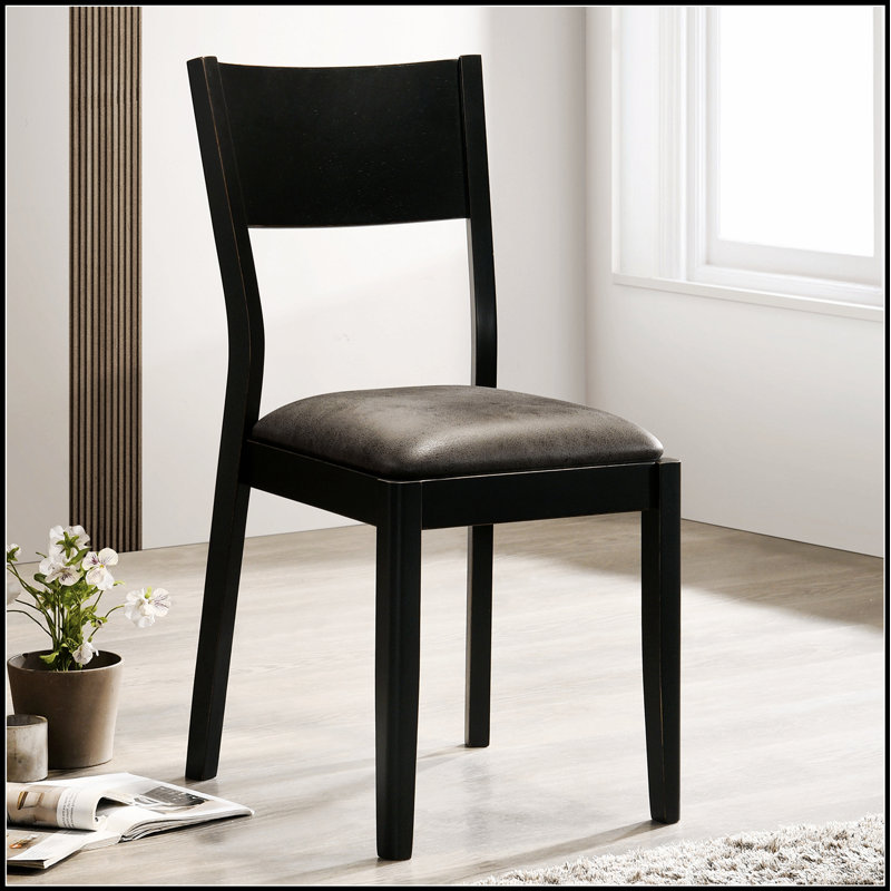 Ensemble de 2 chaises d'appoint Mid-Century modernes et grises élégantes en similicuir avec structure en bois massif