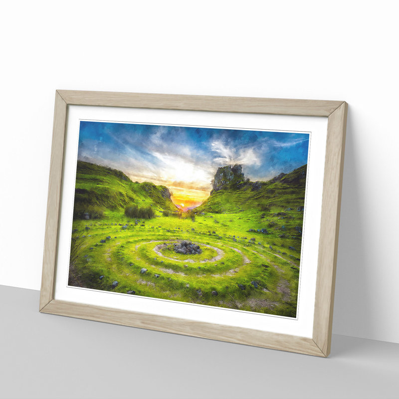 Fairy Glen at the Isle of Skye - Picture Frame Graphic Art Print, Oak Framed, 24cm H x 33cm W x 2cm D