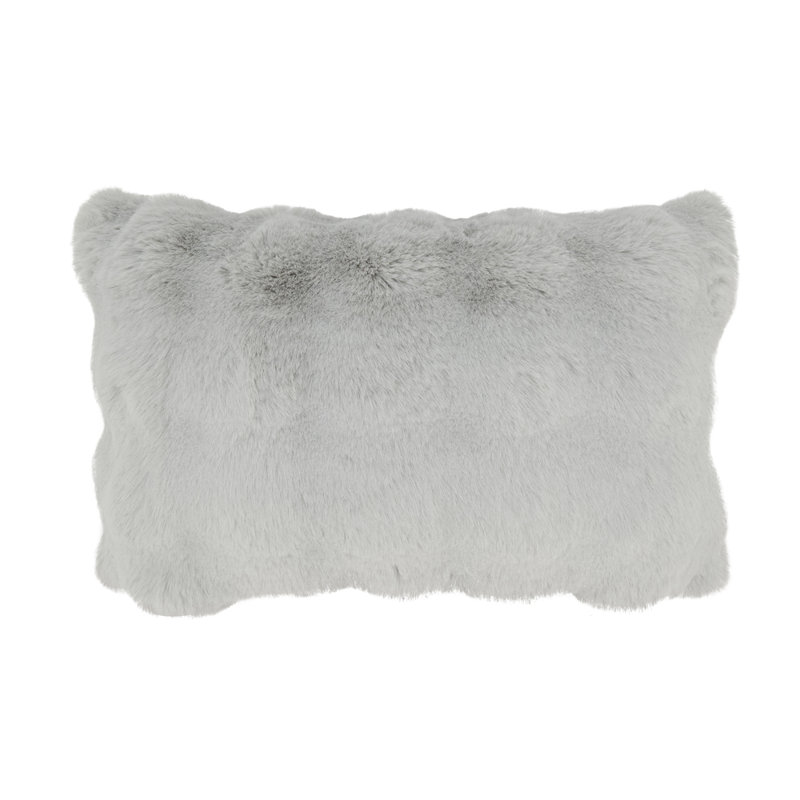 Cozy Bubble Faux Fur Pillow Cover, Polyester, Gray, Rectangle 12" H x 20" W