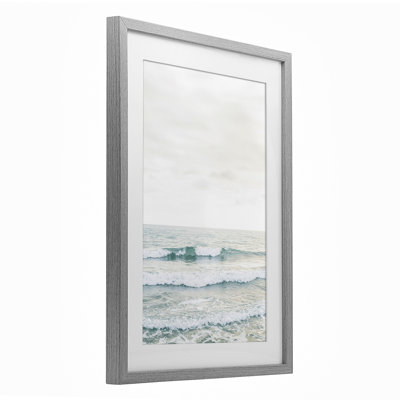 Rolling Ocean Waves Peace Framed Print Under Glass, design by Sisi and Seb
