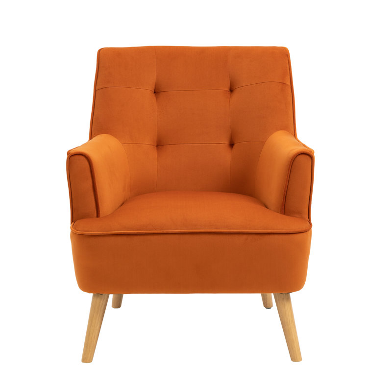 Khanna Upholstered Satin Armchair, Burnt Orange